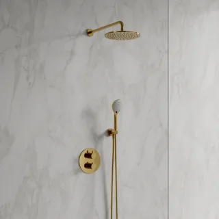 Omnires Y termostatyczny system prysznicowy podtynkowy, złoty połysk SYSYT05GL