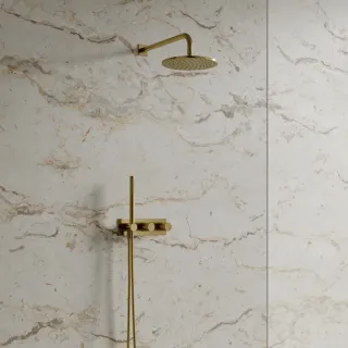 Omnires CONTOUR system prysznicowy podtynkowy, złoty szczotkowany SYSCT10GLB