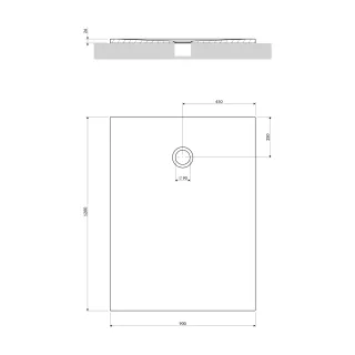 Omnires AQUAPURE kompozytowy brodzik prysznicowy antypoślizgowy, 90 x 120 cm, biały mat AQUAPURE90-120BM