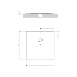 Omnires AQUAPURE kompozytowy brodzik prysznicowy antypoślizgowy, 80 x 80 cm, biały mat AQUAPURE80-KBM