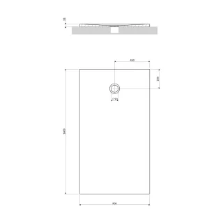 Omnires AQUAPURE kompozytowy brodzik prysznicowy antypoślizgowy, 90 x 160 cm, biały mat AQUAPURE90-160BM