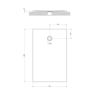 Omnires AQUAPURE kompozytowy brodzik prysznicowy antypoślizgowy, 90 x 140 cm, biały mat AQUAPURE90-140BM