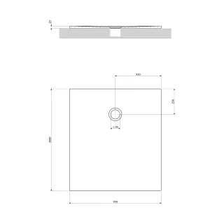 Omnires AQUAPURE kompozytowy brodzik prysznicowy antypoślizgowy, 90 x 100 cm, biały mat AQUAPURE90-100BM