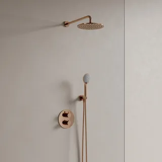 Omnires Y termostatyczny system prysznicowy podtynkowy, miedź połysk SYSYT05CP