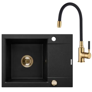 Invena ZLEWOZ GRANIT 1K TESALIA W ZES ZE ZŁOTĄ BZ GLAMOUR...