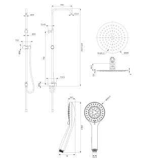 Omnires CALGARY kolumna prysznicowa natynkowa, chrom połysk SYSCALGARYCR