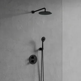 Omnires Y termostatyczny system prysznicowy podtynkowy, czarny półmat SYSYT05BL