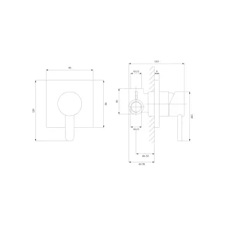 Omnires DARLING bateria prysznicowa podtynkowa, chrom połysk DA5045CR