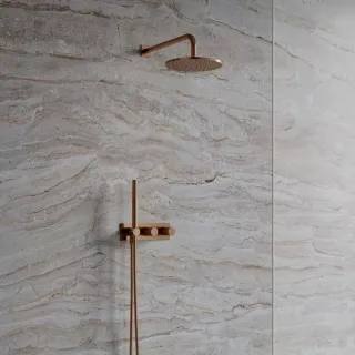 Omnires CONTOUR system prysznicowy podtynkowy, miedź szczotkowana SYSCT10CPB