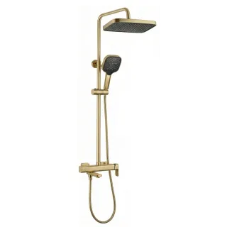 Rea ZESTAW NATRYSKOWY ARLO ZŁOTY SZCZOTKOWANY REA-P7441