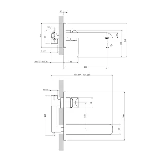 Omnires SACRAMENTO bateria umywalkowa podtynkowa, czarny mat SC2315BL