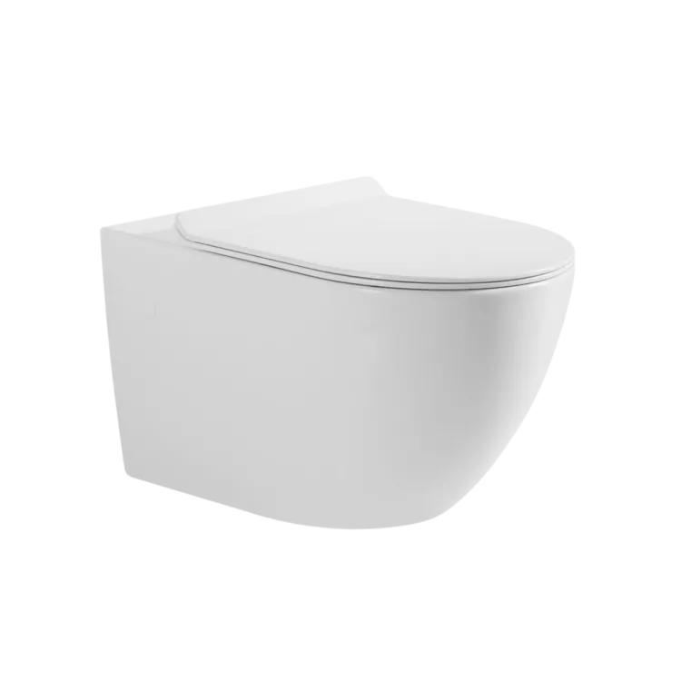 Invena MISKA WC PODWIESZANA, BEZKOŁNIER LIVADIA, Z DESKĄ WOLNOOPAD OKRĄGŁA CE-M1-001-J