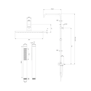 Omnires MICRO S kolumna prysznicowa natynkowa, chrom połysk SYSY-KCR