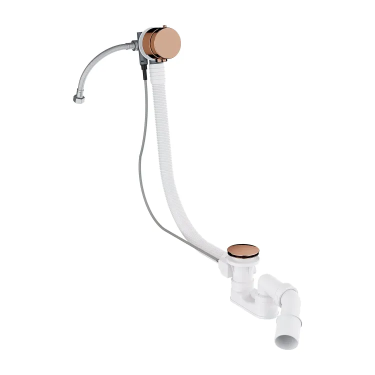 Omnires CGS syfon wannowy przelewowo-odpływowo-napełniający, miedź połysk TK132-PLUS-3.76+64-SCP