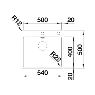 BLANCO ANDANO 500-IF/A stal polerowana, korek auto., InFino, PushControl 525245