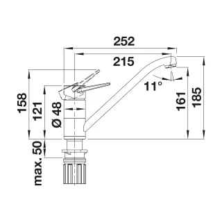 BLANCO WEGA II Silgranit-Look antracyt/chrom 526407