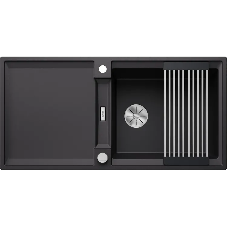 BLANCO ADIRA XL 6 S-F Silgranit czarny odwracalny, korek auto., InFino, mata stalowa składana 527625