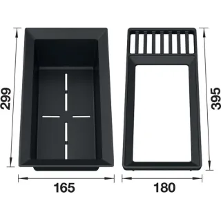 BLANCO Ociekacz z tworzywa 2 w 1, rama + odsączarka w kolorze czarnym 527644