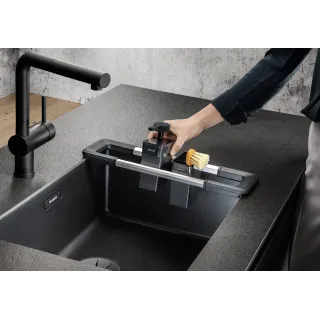 BLANCO Zestaw organizacyjny: rozsuwana szyna + dozownik + pojemnik na przybory kuchenne + tacka ociekowa 527448