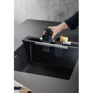 BLANCO Zestaw organizacyjny: rozsuwana szyna + dozownik + pojemnik na przybory kuchenne + tacka ociekowa 527448