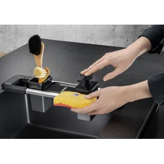 BLANCO Zestaw organizacyjny: rozsuwana szyna + dozownik + pojemnik na przybory kuchenne + tacka ociekowa 527448