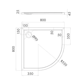 Omnires MERTON akrylowy brodzik prysznicowy, 80 x 80 cm, biały połysk MERTON80-OBP