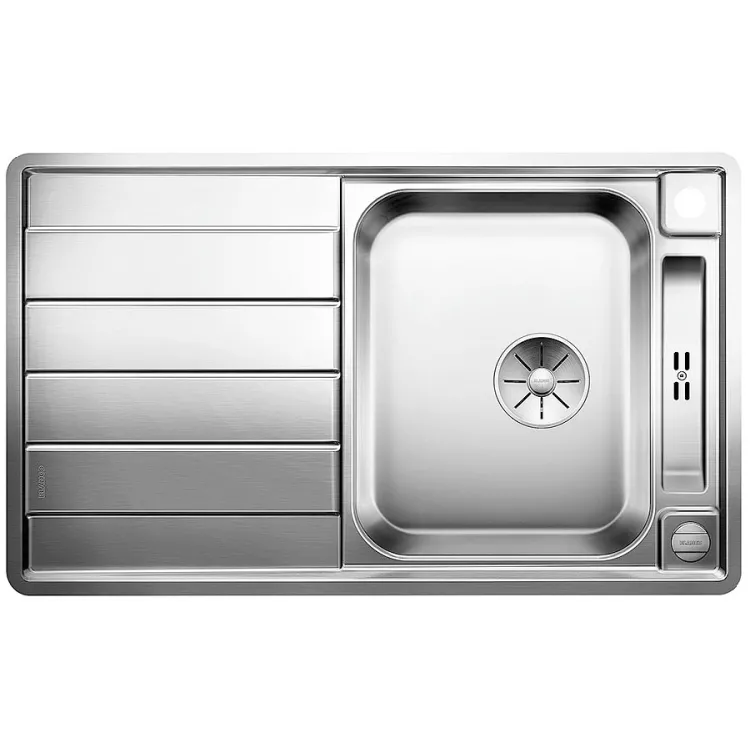 BLANCO AXIS III 45 S-IF stal polerowana odwracalny, korek auto., InFino, deska szkło białe 522102