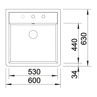 BLANCO PANOR 60 Ceramika biały połysk z dwoma otworami 514501