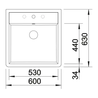 BLANCO PANOR 60 Ceramika biały połysk z jednym otworem 514486