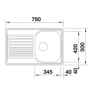 BLANCO TIPO 45 S Compact stal matowa odwracalny 513441