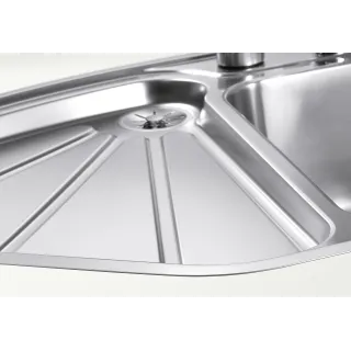 BLANCO DELTA-IF stal polerowana narożny, korek auto., InFino, odsączarka stalowa 523667