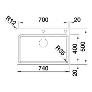 BLANCO ETAGON 700-IF/A stal polerowana, korek auto., InFino, szyny 524274