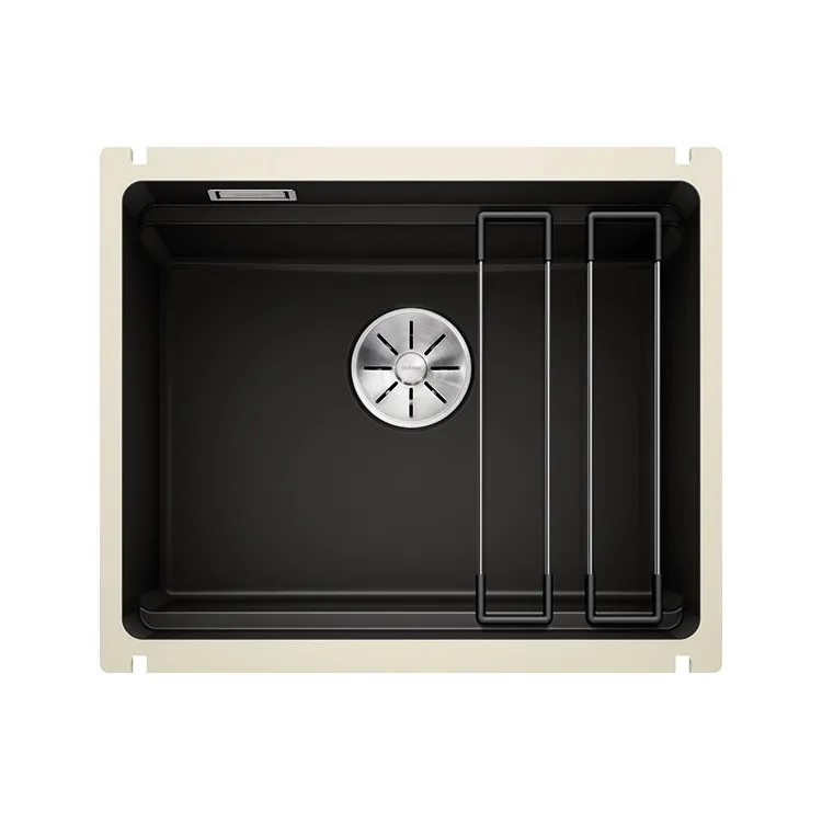 BLANCO ETAGON 500-U Ceramika PuraPlus czarny, InFino, szyny 525155