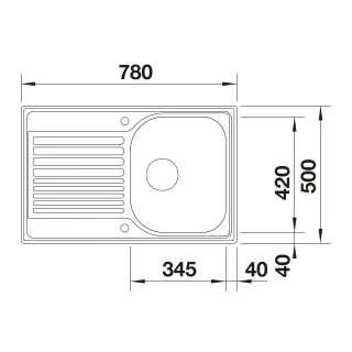 BLANCO TIPO 45 S Compact stal matowa, korek auto. 514104