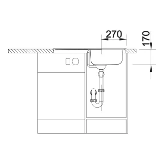 BLANCO TIPO 45 S Compact stal matowa, korek auto. 514104