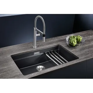 BLANCO ETAGON 700-U Silgranit czarny, InFino, szyny 525891