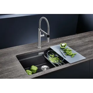 BLANCO ETAGON 700-U Silgranit czarny, InFino, szyny 525891