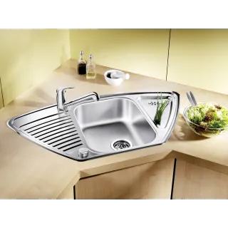 BLANCO TIPO 9 E stal matowa, narożny, korek auto. 526338