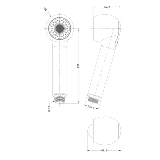 Omnires rączka prysznicowa kuchenna, chrom połysk PS07CR