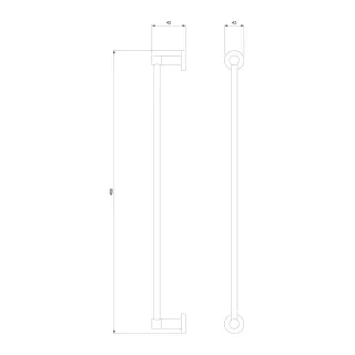 Omnires MODERN PROJECT wieszak na ręcznik, 40 cm, złoty połysk MP60214GL