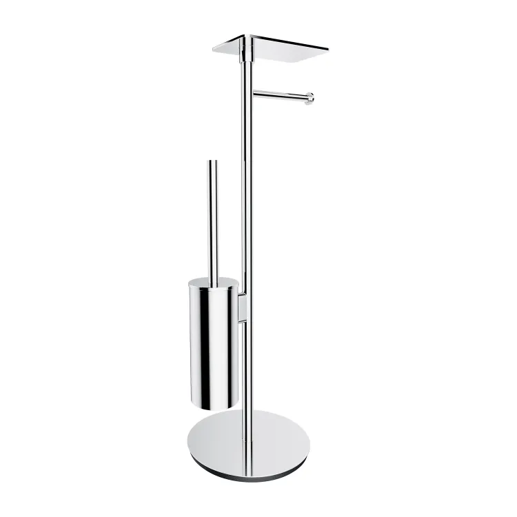 Omnires MODERN PROJECT stojak na papier i szczotkę toaletową z półką, chrom połysk MP60820CR