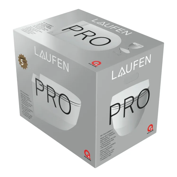 Laufen Pro PRO A ZESTAW 3w1 Miska WC podwieszana Rimless + Deska SLIM + taśma akustyczna (w 1 kartonie) H8669570000001