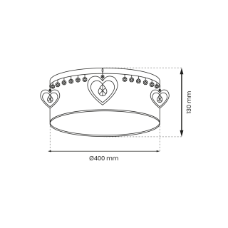 Lampa sufitowa HEART 2xE27 MLP8279