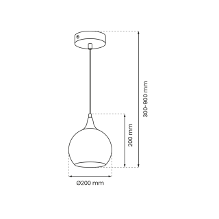 Lampa wisząca MONTE SILVER fi 200 1xE27 MLP8320