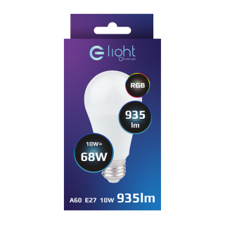 Żarówka LED 10W A60 E27 RGB + Pilot EK8049