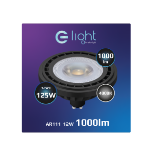 Żarówka LED 12W AR111 GU10 4000K/ Czarny AR8045