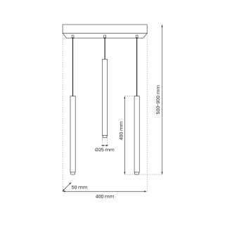 Lampa wisząca MONZA BLACK 3xG9 max 8W LED MLP8840