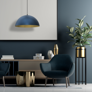 Lampa wisząca BETA NAVY BLUE/GOLD 1xE27 45cm MLP8289