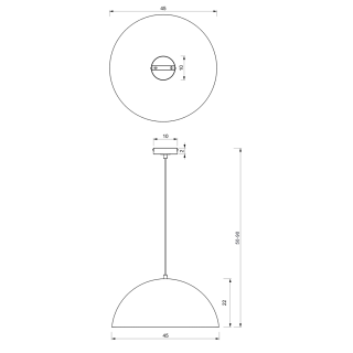 Lampa wisząca BETA NAVY BLUE/GOLD 1xE27 45cm MLP8289