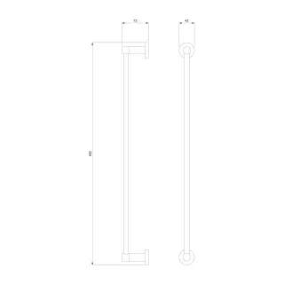 Omnires MODERN PROJECT wieszak na ręcznik, 60 cm, nikiel szczotkowany MP60216NI